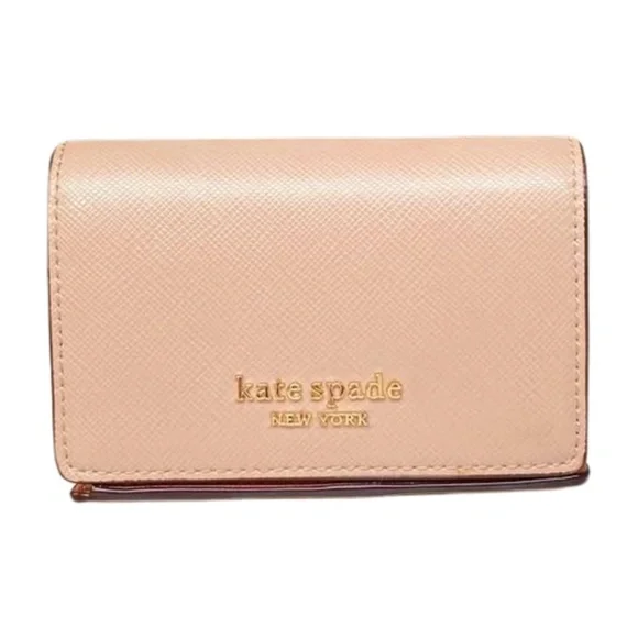 Kate Spade Booked Trifold Flap Wallet, Warm Beige Nude - Picture 3 of 4